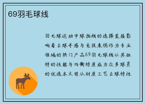 69羽毛球线